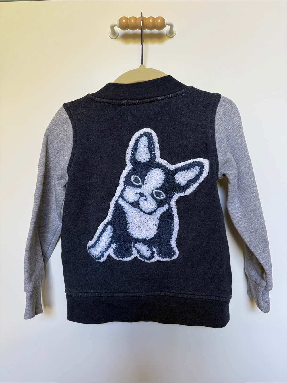 Monica + Andy Varsity French Bulldog Jacket | Size 2T | Organic Cotton 🐾